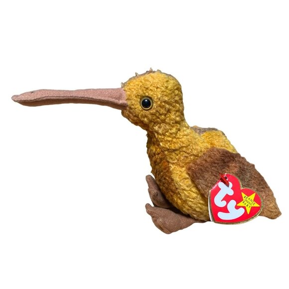 Ty Beanie Baby Kiwi Bird Plush Toy 1998 Retired Collectible Brown/Yellow Stuffed - Picture 2 of 10